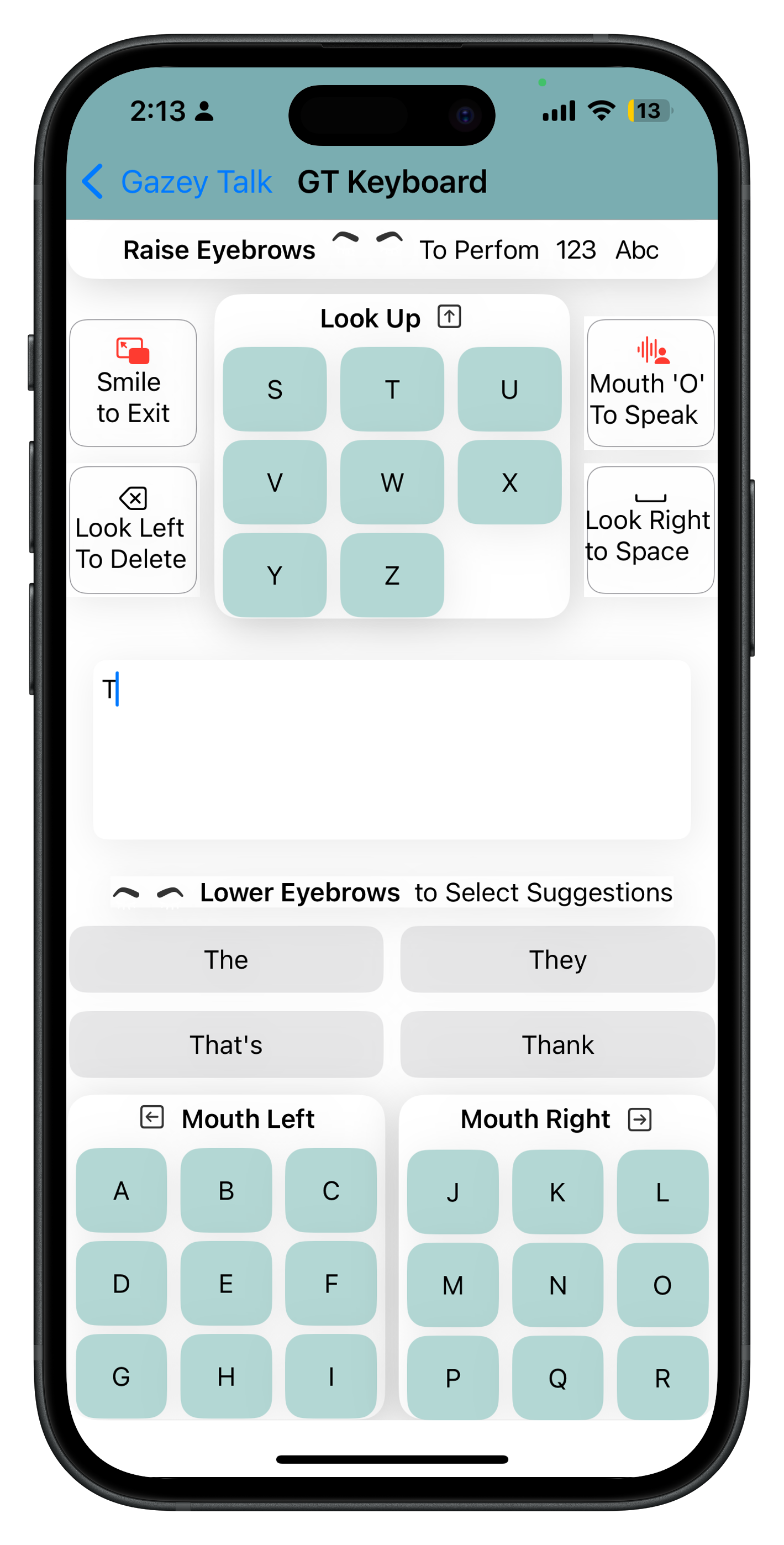 GazeyTalk iPhone app